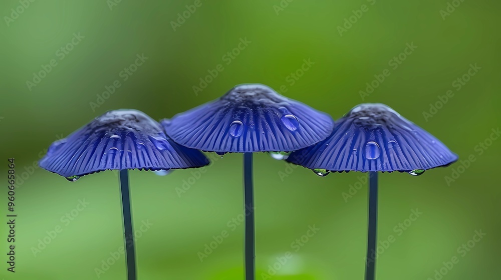 Poster blue mushrooms