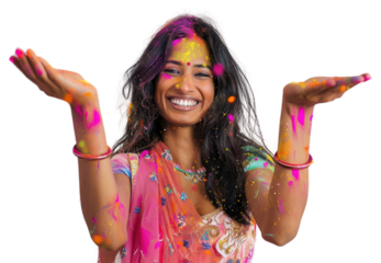 PNG  Joyful Holi celebration with colors