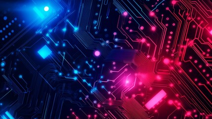 Obraz premium futuristic technology background with glowing dots