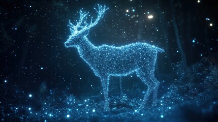 Digital Deer in a Forest