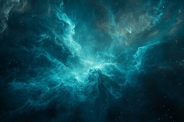 Fototapeta premium turquoise moon and stars space background - Generative AI