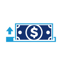 Dollar Bill Withdrawal Icon Representing Cash Withdrawal, Banking Services, and Financial Transactions