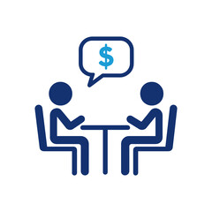 Business Meeting with Dollar Symbol Icon Representing Financial Negotiations, Business Deals, and Corporate Finance