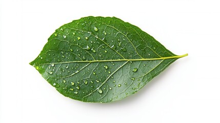 Obraz premium A Mesmerizing Close-Up of a Leaf Adorned with Shimmering Drops of Morning Dew in Soft Light