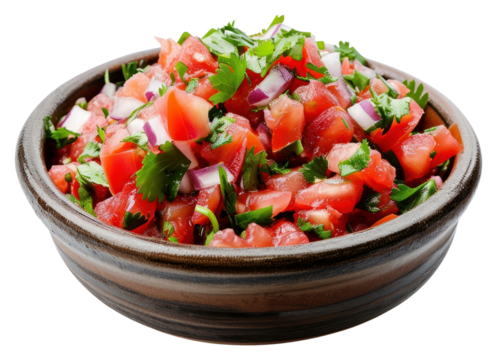 PNG Bowl of tasty Pico de Gallo salsa plant herbs food.