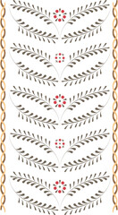 A pattern of small elements in the form of flowers and leaves.