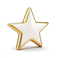 Golden star isolated on white background concept for awards and achievements