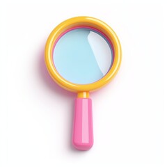 Colorful magnifying glass for educational and research purposes