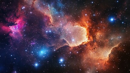 Obraz premium Cosmic Nebula with Stars and Gaseous Clouds