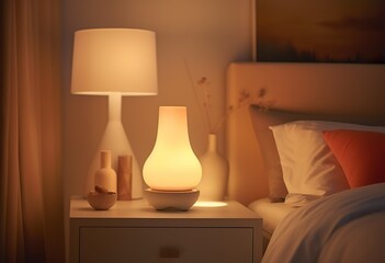 The bedside lamp's soft glow, a feeble attempt to push away the shadows of restlessness.