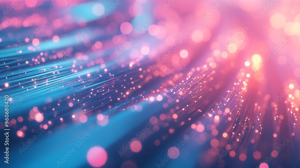 Poster the neon glow of optic fiber cables in the background. a digital internet network broadband bandwidt