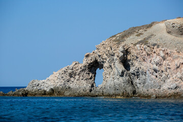 Milos island, Greece, beautiful water and cliffs