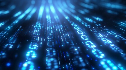 Abstract dark blue digital background. Big data digital code