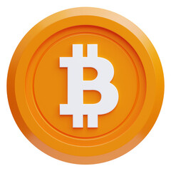 PNG 3D Bitcoin Icon Isolated on a White Background
