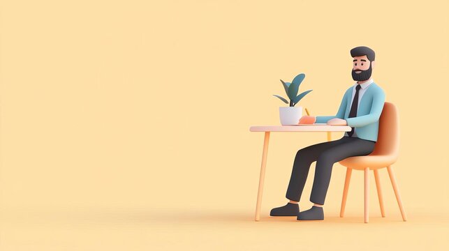 Executive coaching, mentor guiding young professional, office setting, 3D illustration