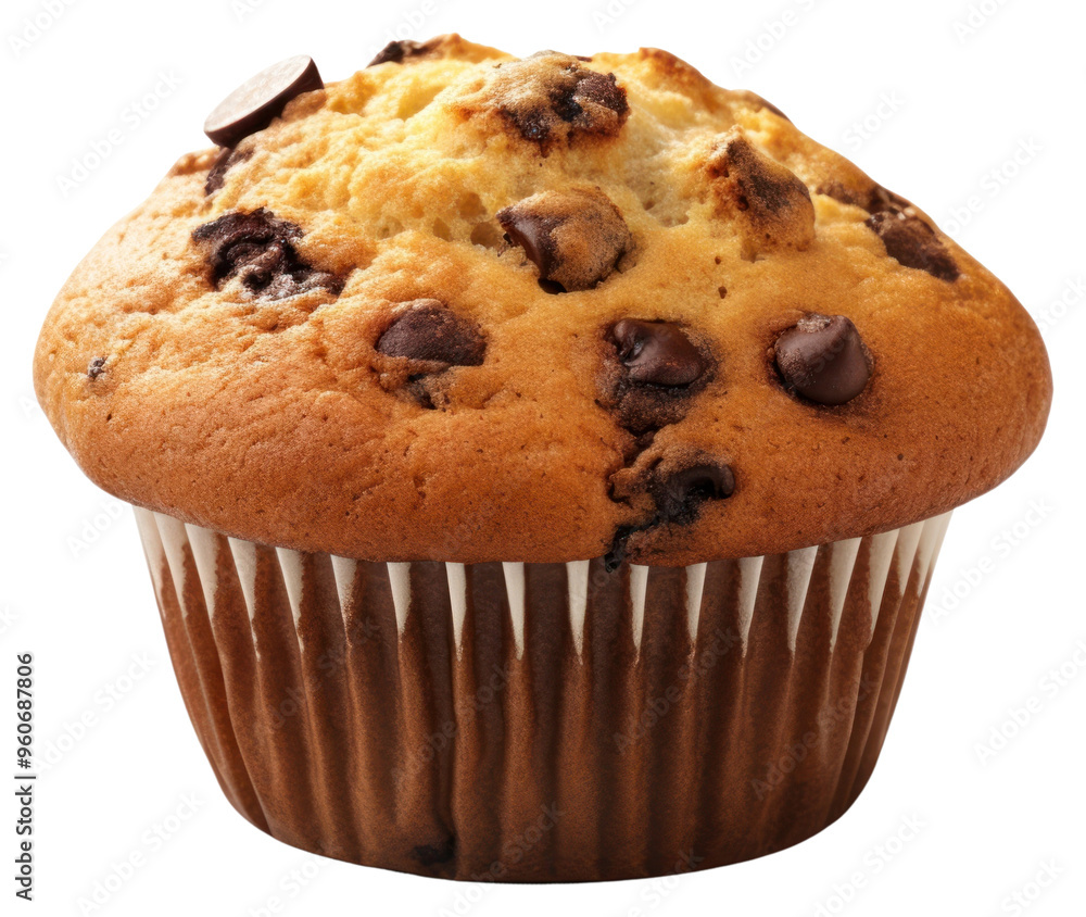 Poster PNG Chocolate chip muffin chocolate dessert cupcake.