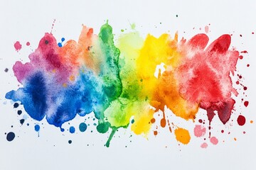 Fototapeta premium Bright and playful watercolor splashes in various colors for a creative and artistic background