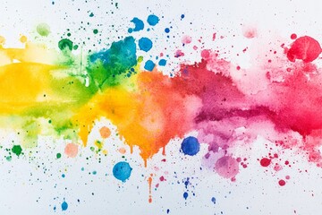 Fototapeta premium Bright and playful watercolor splashes in various colors for a creative and artistic background 
