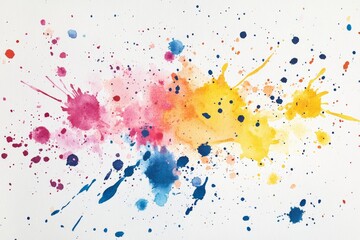 Bright and playful watercolor splashes in various colors for a creative and artistic background