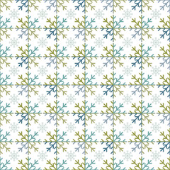 Beautiful Christmas seamless vector snowflake texture on white background. A seasonal pattern for wrapping paper, greeting cards, invitations, gift boxes and web background.