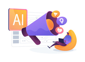 AI-Enhanced Marketing Campaigns abstract concept vector illustration.