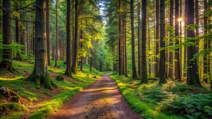 Obraz premium Autumn nature. Forest trail.