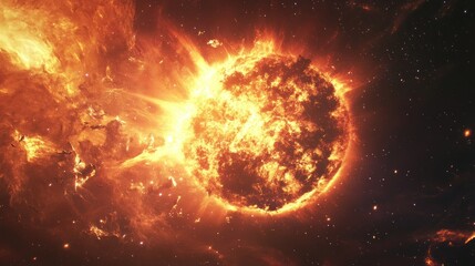 Obraz premium A Blazing Star in a Cosmic Nebula