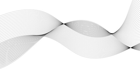 Fototapeta na wymiar Vector abstract wavy and curve line art flowing dynamic grey isolated on transparent background in concept luxury, wave, wind, ocean, technology, science, music, sound, banner, poster