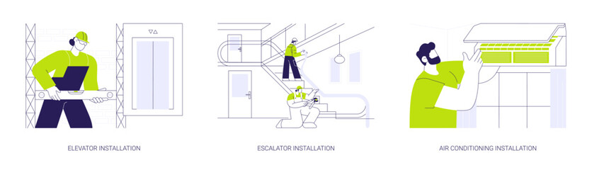 Interior electrical works abstract concept vector illustrations. © Visual Generation