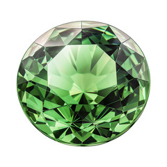 isolated round green gemstone diamond crystal