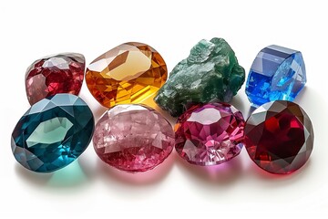 Fototapeta premium Set of natural colored gemstones