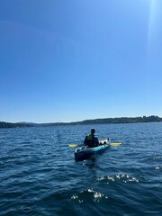 Kayaker out on a lake