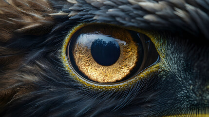 eagle head bird eye, feather animal, feathered profile beak close up, america symbol, black white brown, iris, wild air predator, wildlife background