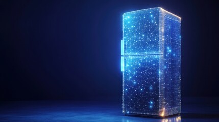 Digital Refrigerator in Blue Light