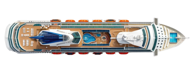 PNG  Luxurious cruise ship aerial view