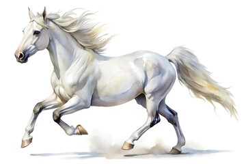 run horse pencil hand drawn isolated white background