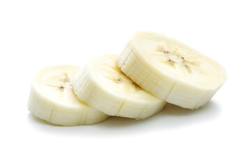 Banana slices isolated on white background