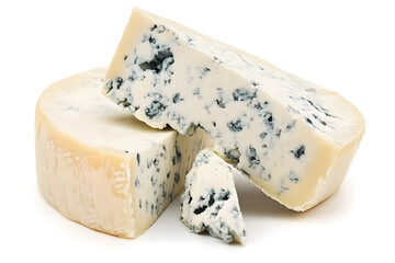 Blue cheese dor blue or roquefort isolated on white background