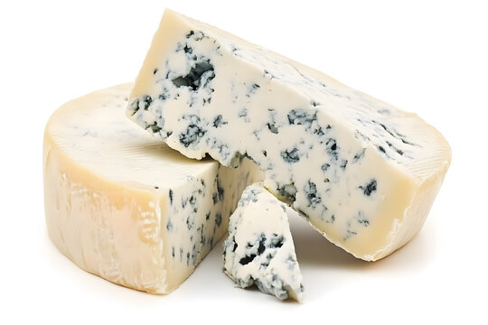 Blue cheese dor blue or roquefort isolated on white background