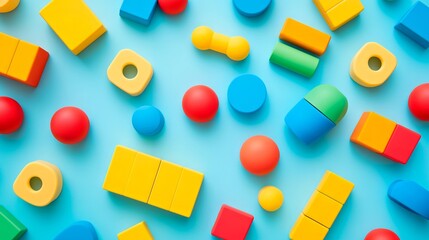 Obraz premium colorful toys for children. top view.