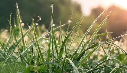 Close-up of dew on grass blades