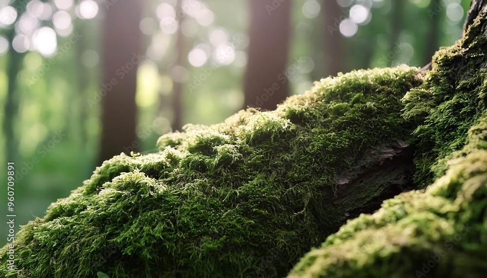 Wall mural Close-up of moss on a tree trunk