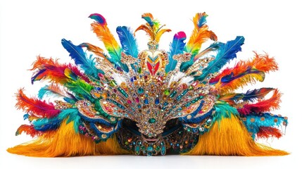 Fototapeta premium Colorful Carnival Mask with Feathers and Jewels