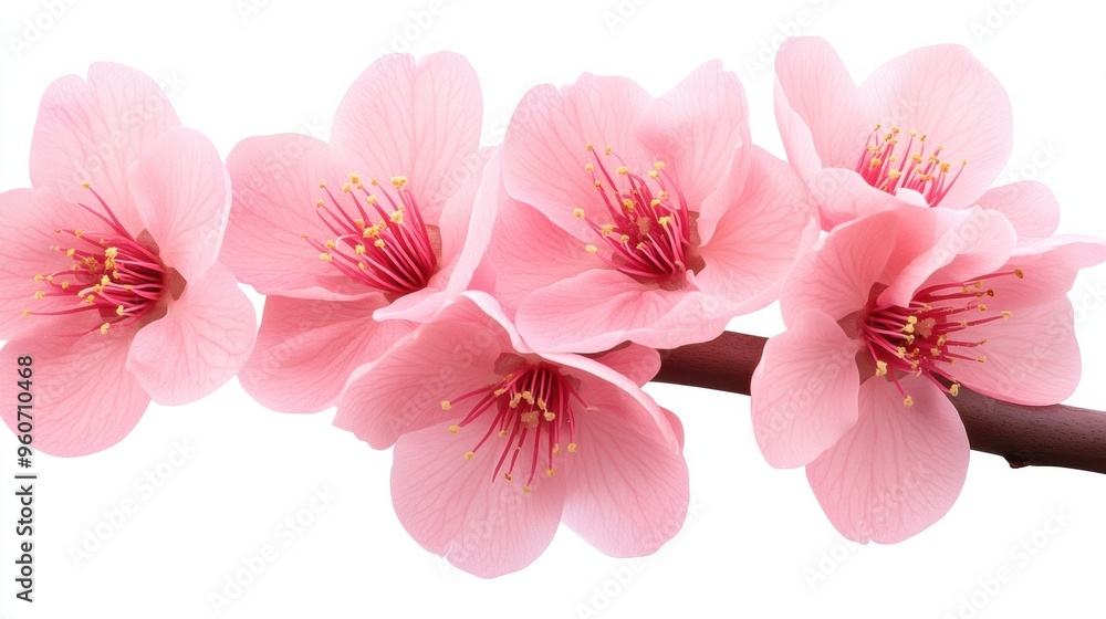 Canvas Prints a close up of a flower branch with pink flowers, ai