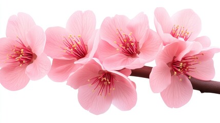 A close up of a flower branch with pink flowers, AI