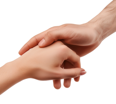 Abstract Man And Woman Holding Hands. Relationships Concept. Ai Generative