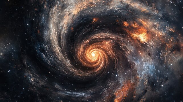 A mesmerizing spiral galaxy filled with vibrant colors and distant stars, showcasing the beauty of the universe.