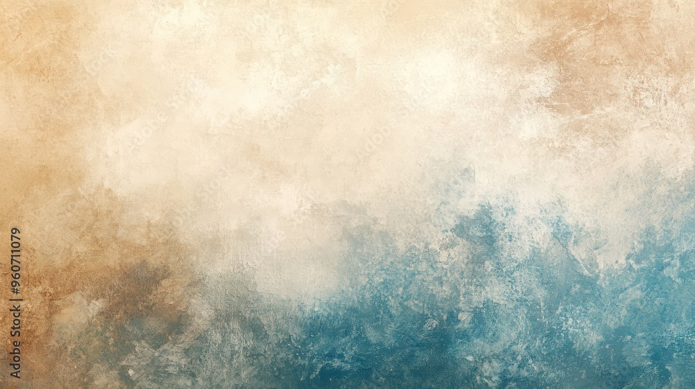 Poster a beautiful abstract background featuring soft hues of beige and blue, creating a serene and calming