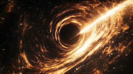 Obraz premium A Cosmic Vortex with a Glowing Stream of Light