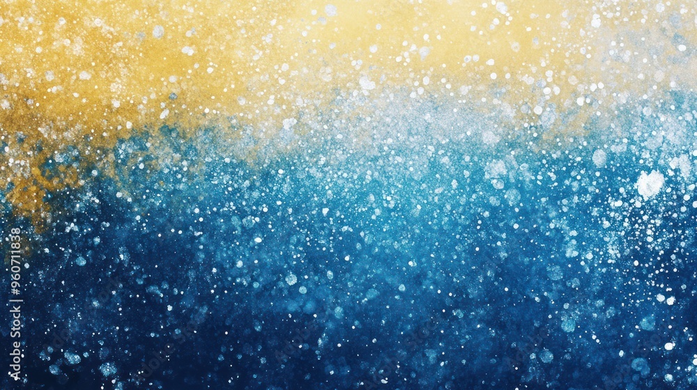 Poster an abstract blend of shimmering blue and golden hues creates a captivating background filled with te